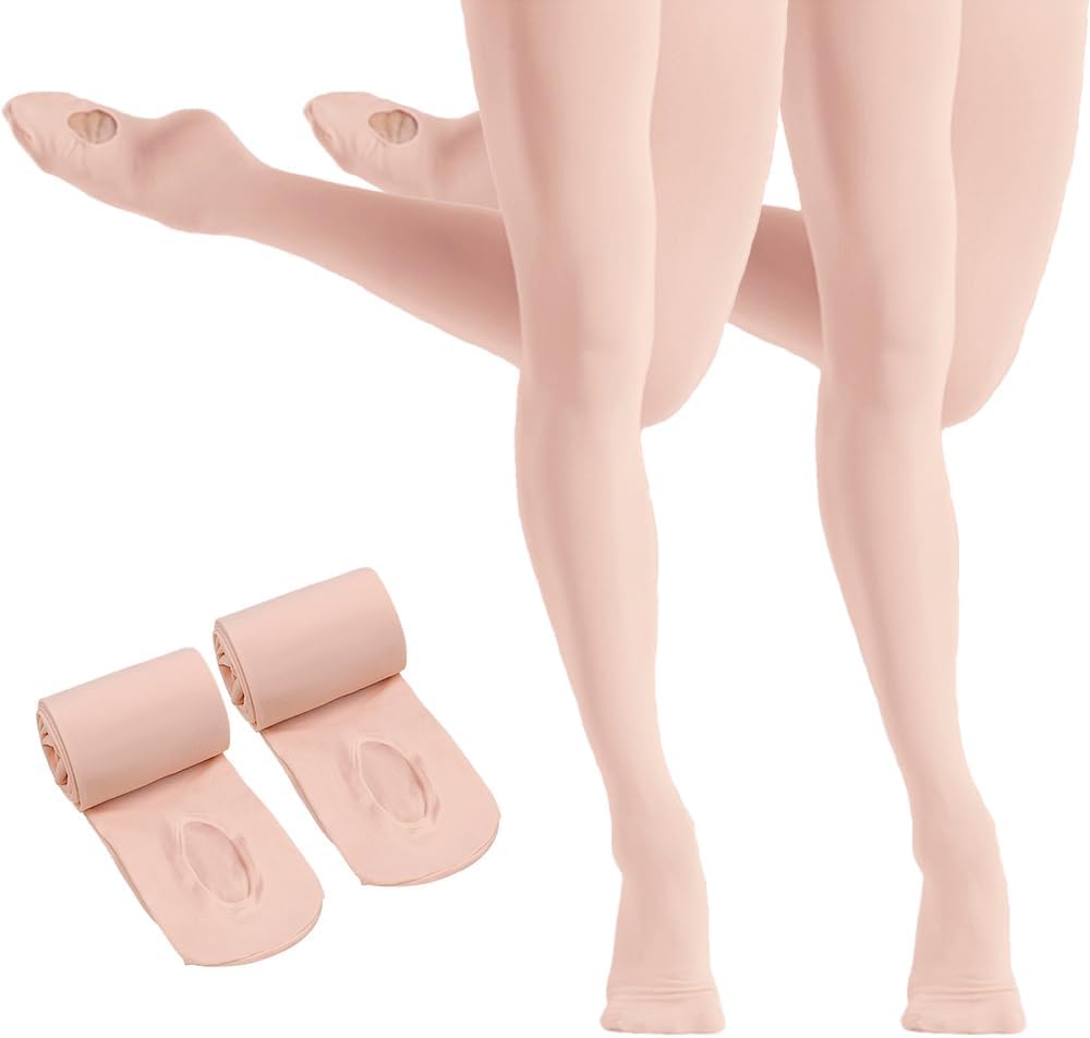 HETH Ballet Tights for Girls - Ultra Soft Dance Tights Convertible Tight 8-12 Ye...