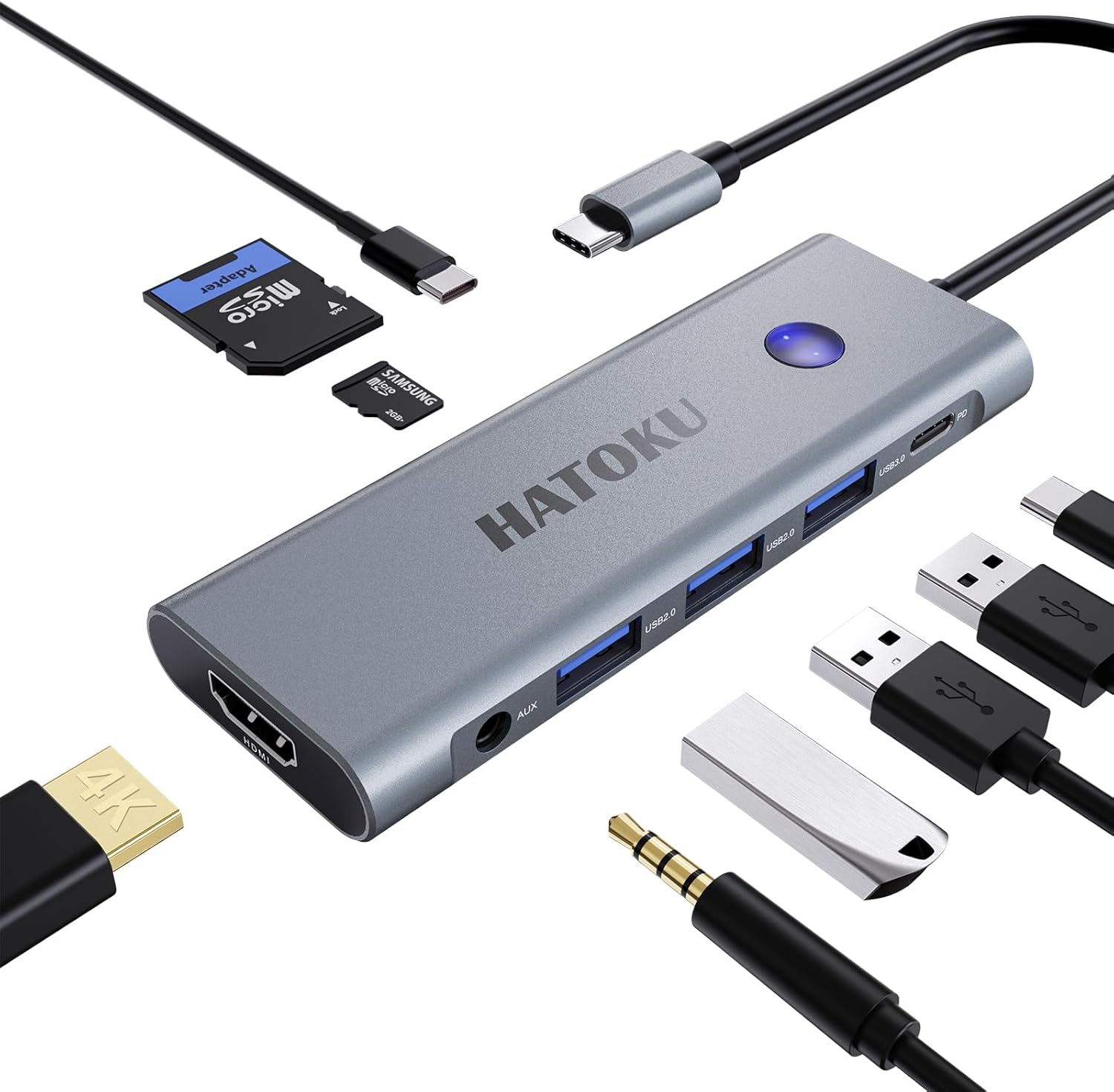 USB C Hub Hdmi Adapter: 9 in 1 USB Docking Station for MacBook iPad Pro Air - La...