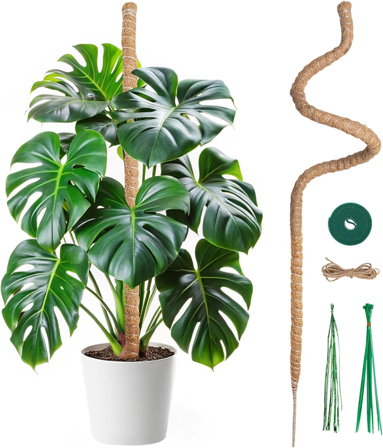 Mcbazel Moss Pole, 120CM/47inch Bendable Coir Plant Poles for Climbing Plants Su...