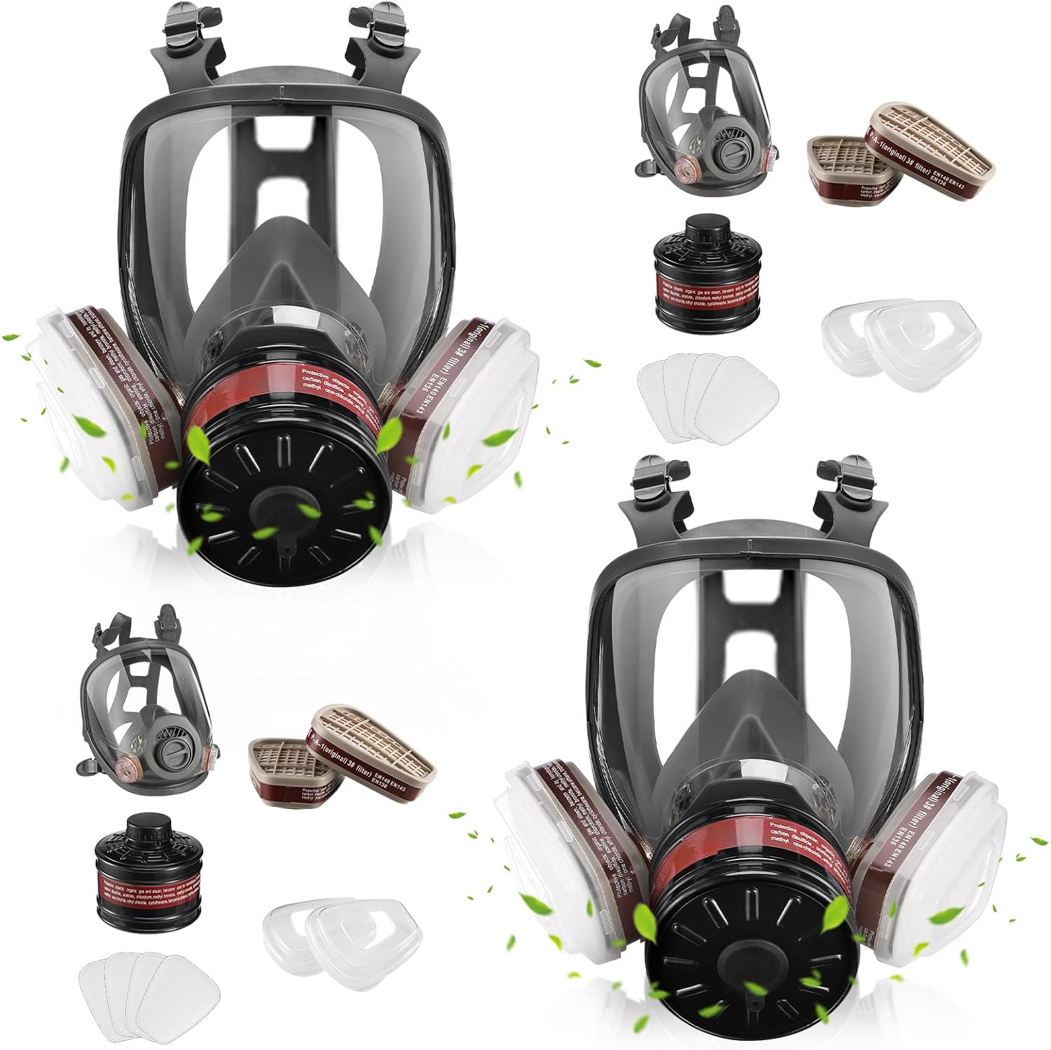 Gas Masks Survival Nuclear and Chemical - Reusable Full Face Respirator Gas Mask...