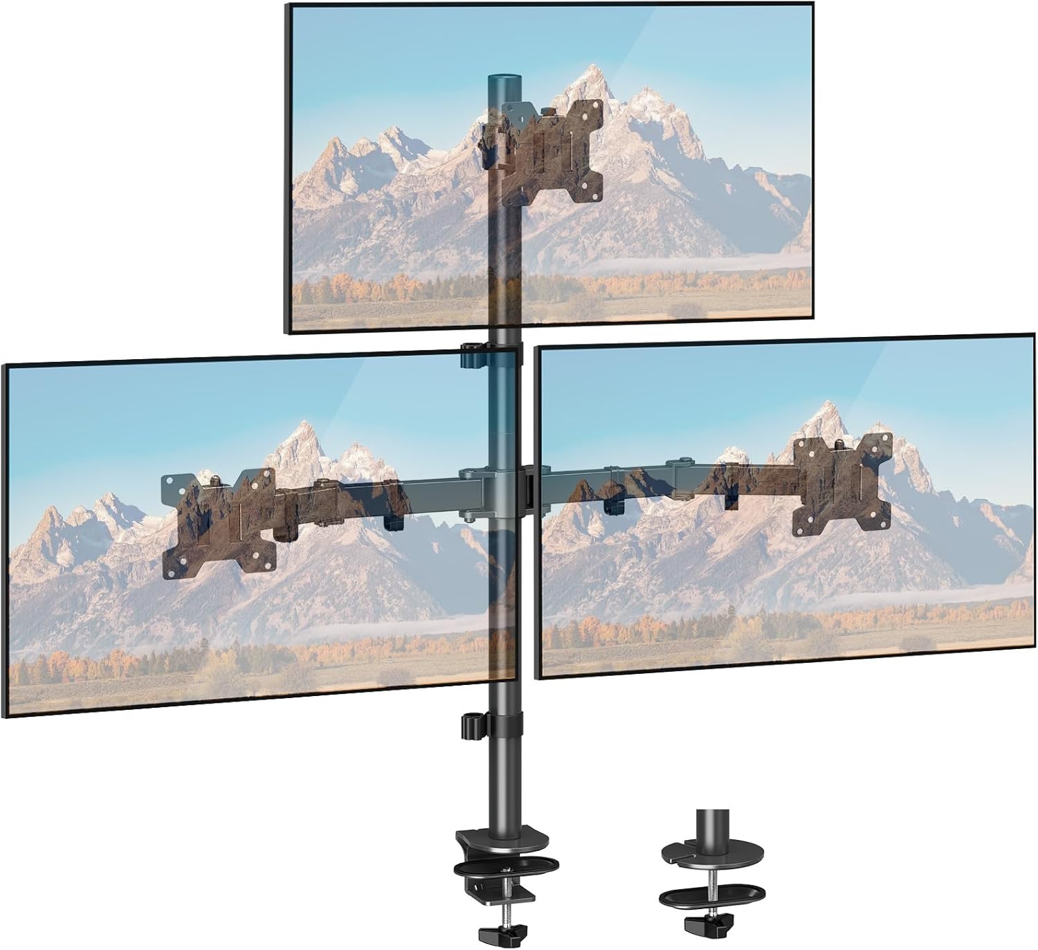 ELIVED Triple Monitor Arm, 806mm Tall Pole Triple Monitor Arm Desk Mount for Mos...