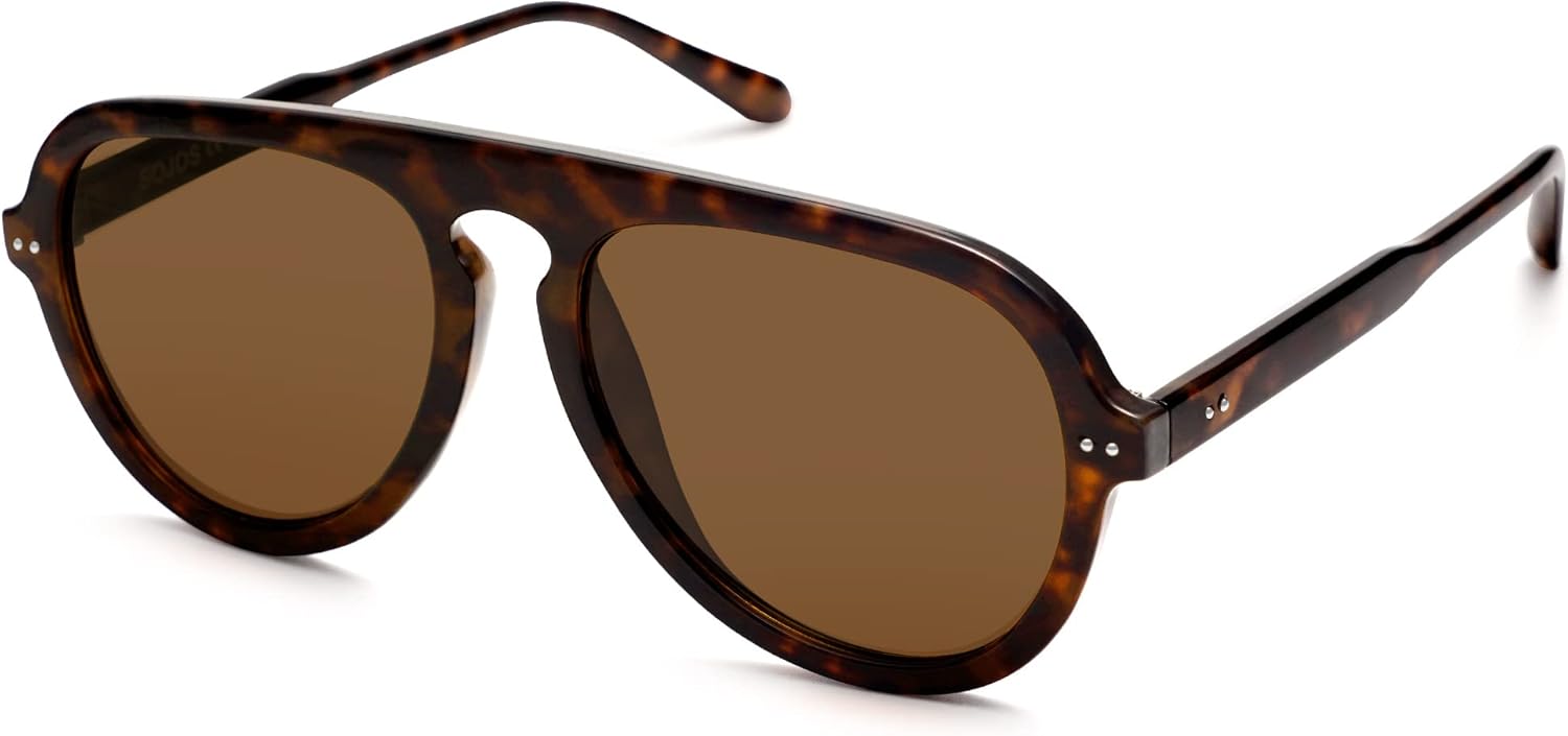 SOJOS Retro Aviator Sunglasses Womens Mens Vintage Plastic Frame Shades Lentes D...
