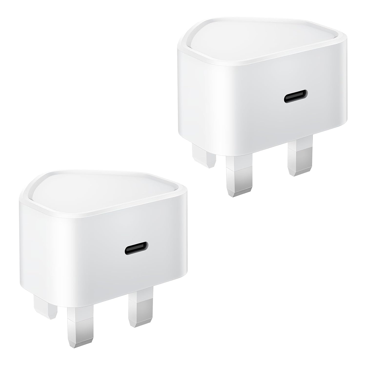 25W USB C Plug Fast Charge, 2-Pack USB C Fast Charger Plug UK USB Plug Mutil Typ...