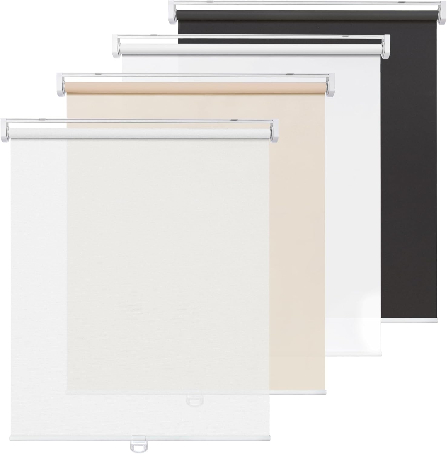 LazBlinds No Tools No Drill Cordless Roller Shades, Light Filtering Roller Blind...