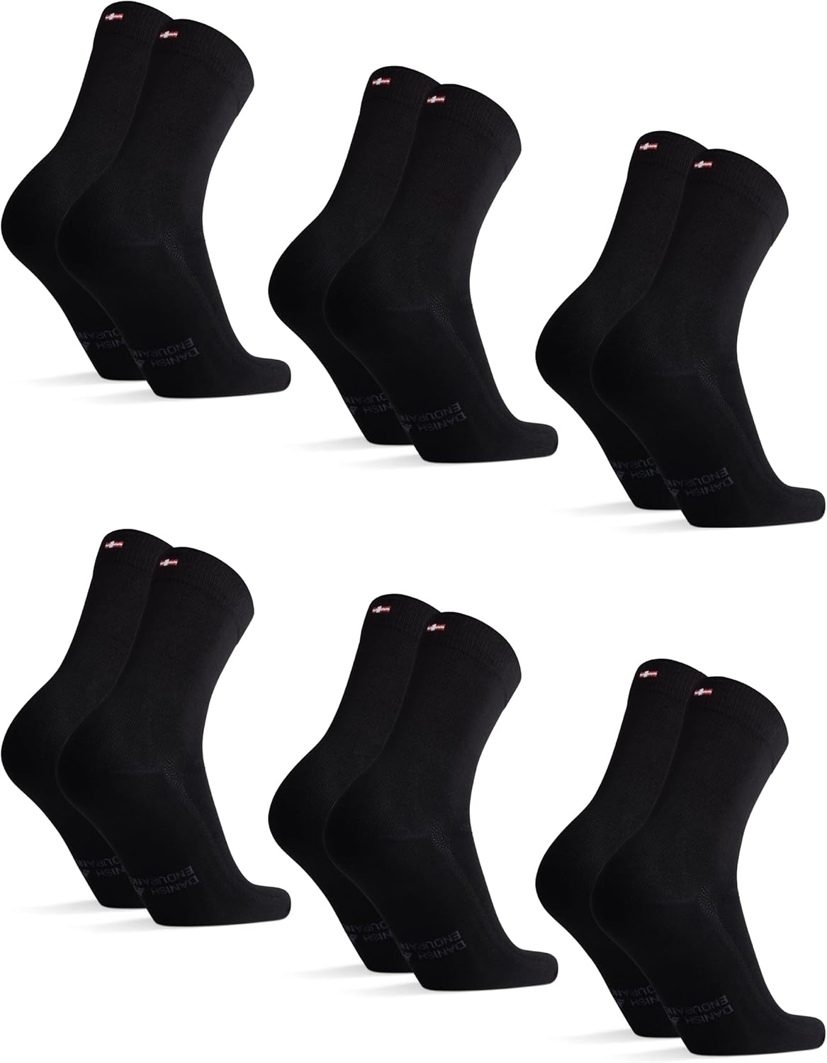 DANISH ENDURANCE Bamboo Socks, Anti Sweat, Mens Black Socks, Multipack, Breathab...