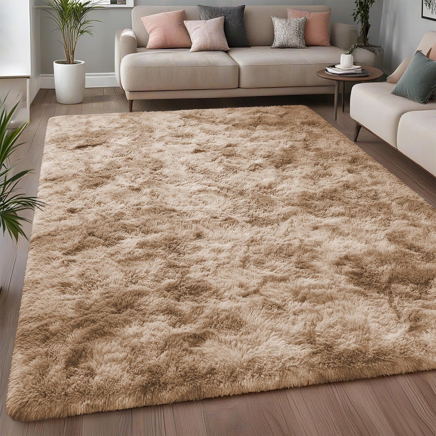 Aspire Homeware Rugs Living Room 120 x 170 - Tie-Dye Beige Area Rugs for Bedroom...