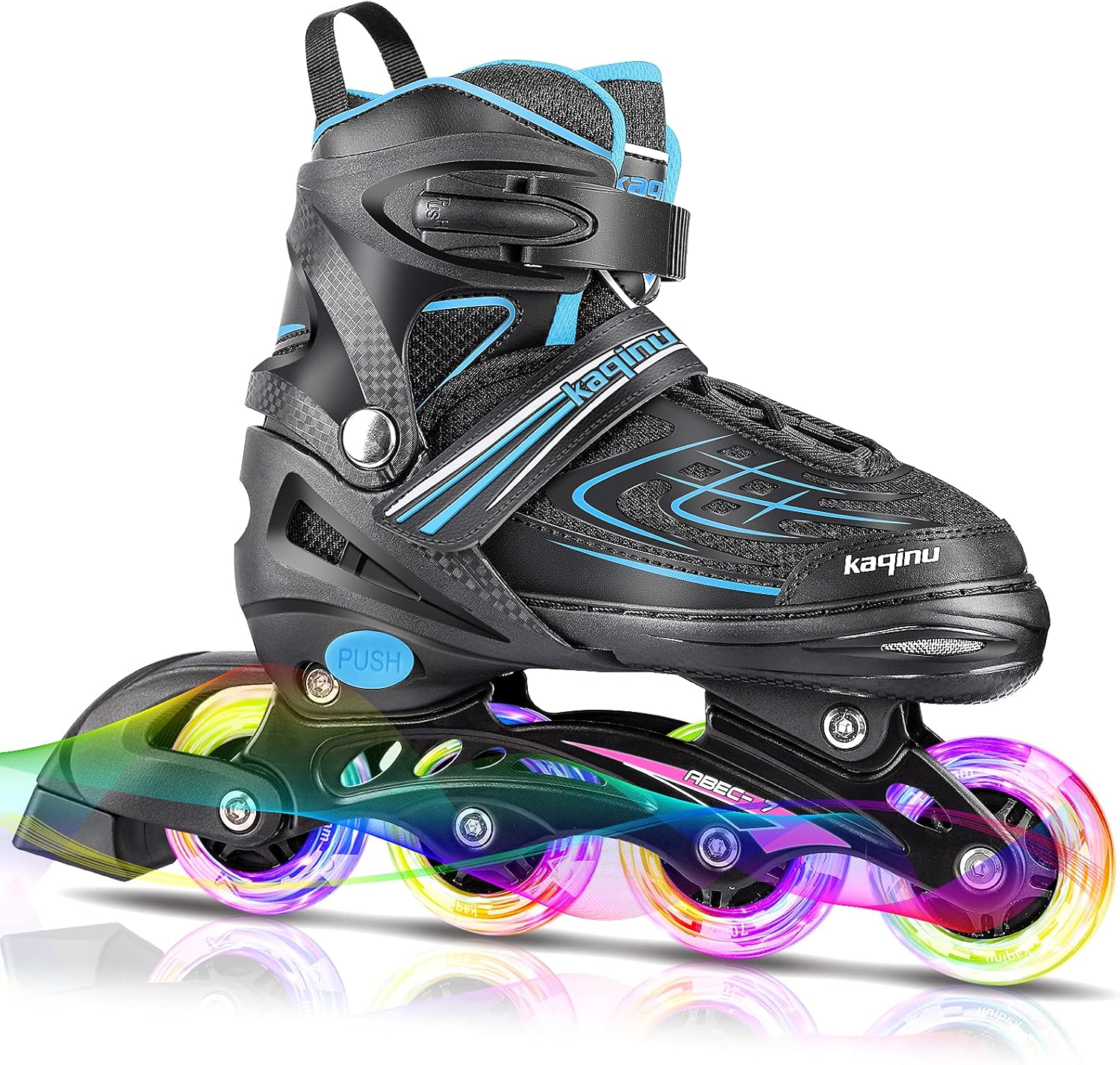 Adjustable Inline Skates, Outdoor Inline Skates with Full Illuminating Wheels fo...