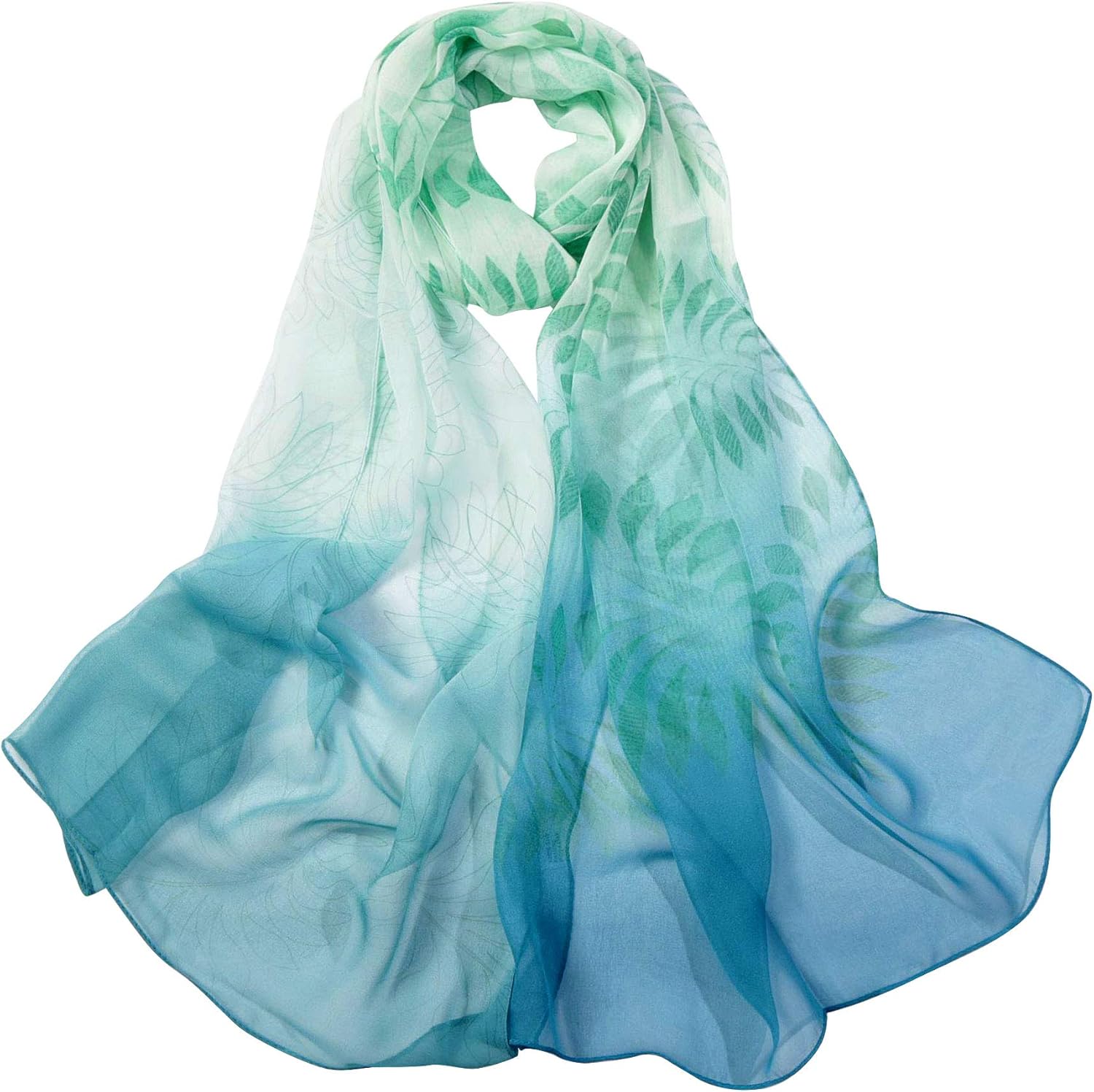 BLURBE Chiffon Scarf Women - Ladies Scarves Lightweight Floral Print Chiffon Sca...