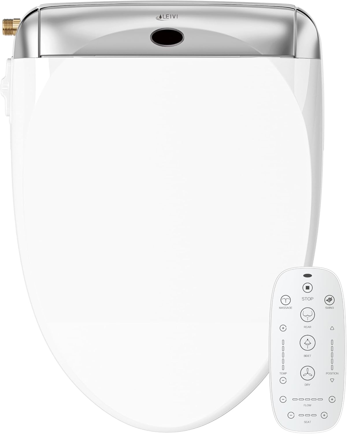 LEIVI Smart Bidet Toilet Seat with Wireless Remote and Side Panel, Multiple Spra...