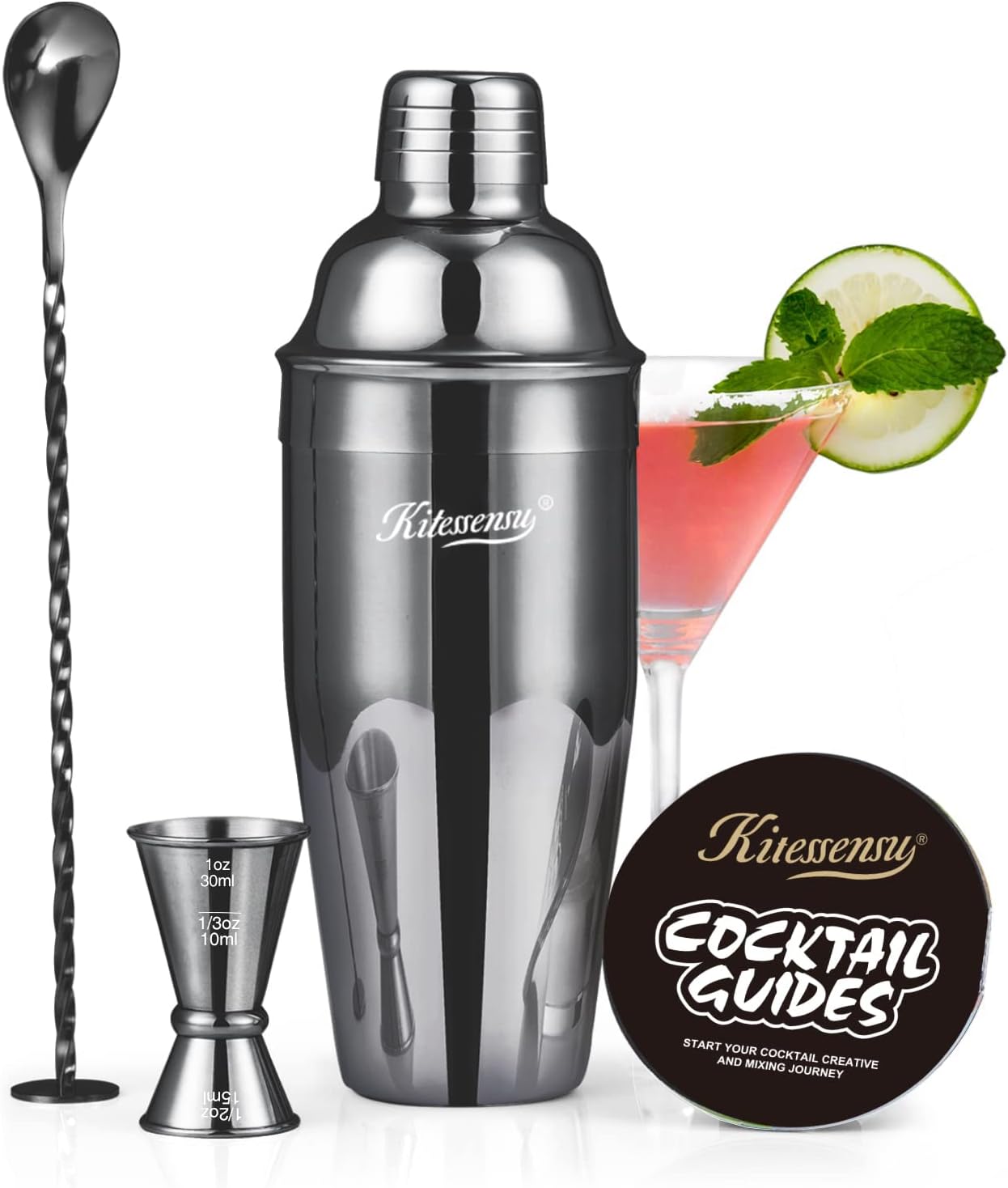 KITESSENSU Cocktail Shaker Set, Stainless Steel Ma...