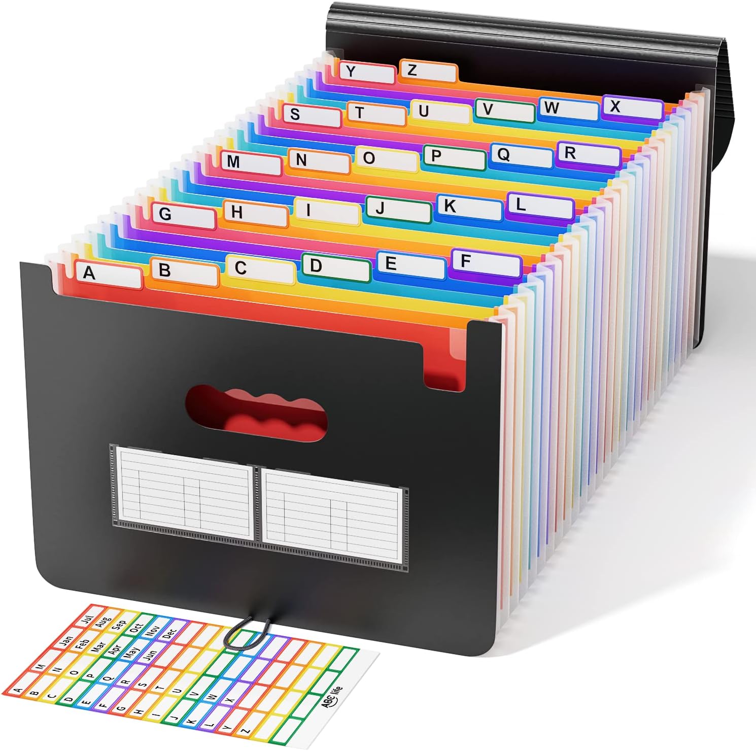 ABC life Expanding File Folder, 26 Pockets A4 Accordion File Organiser, Portable...