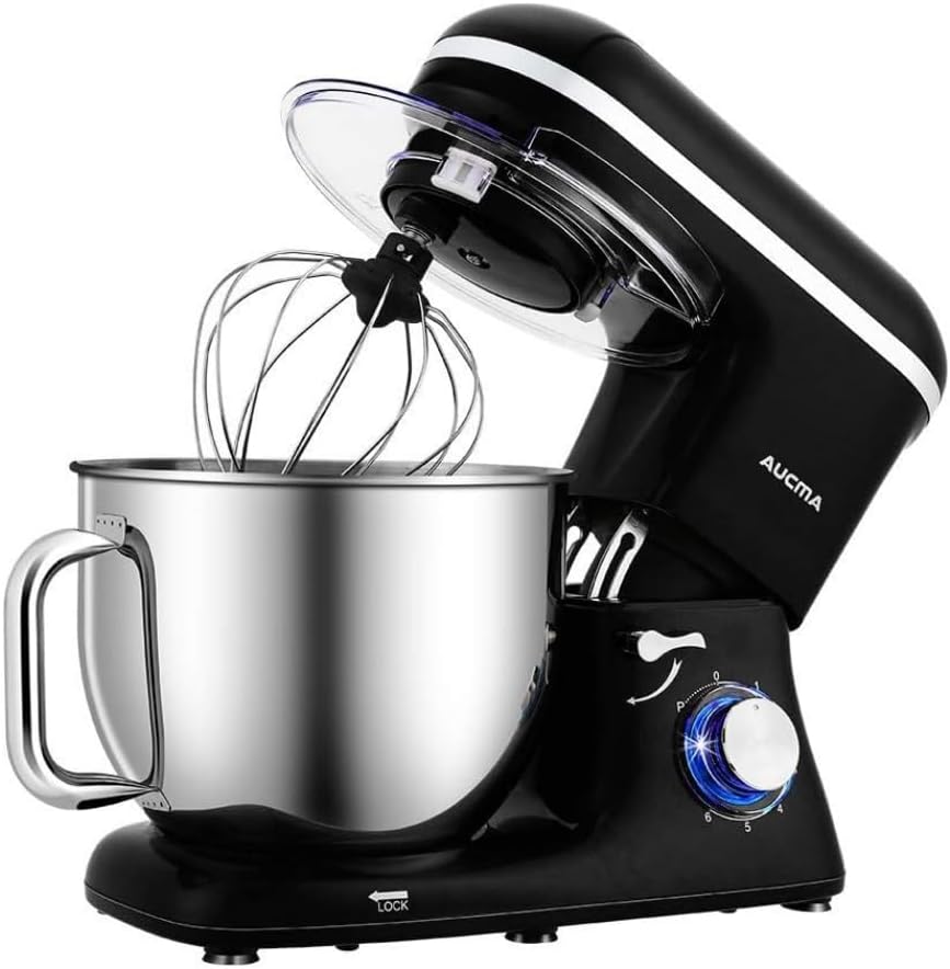 Aucma Stand Mixer,7L Tilt-Head Food Mixer, 6 Speed Electric Kitchen Mixer with D...