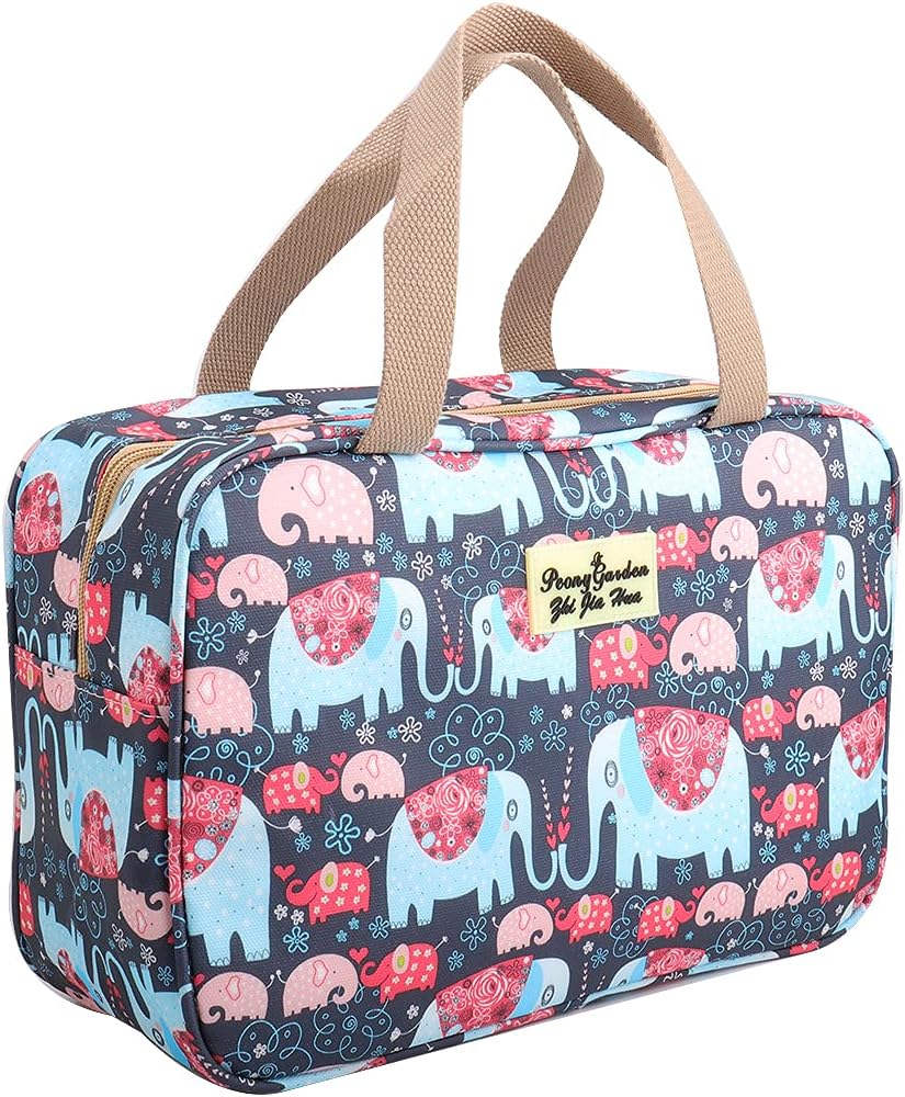 HCFGS Full Size Toiletry Bag Hand-Held Large Cosmetic Bag Travel Makeup Bag Port...