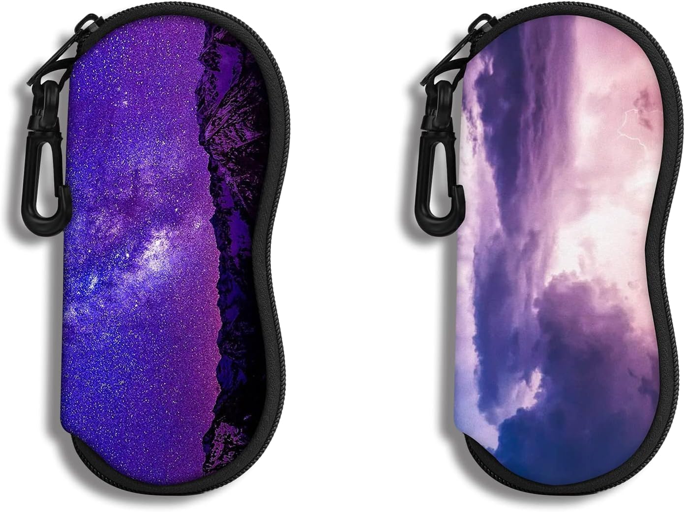 Hion Eyeglass Case Sunglasses Soft Pouch with Belt Clip Ultra Light Neoprene Zip...