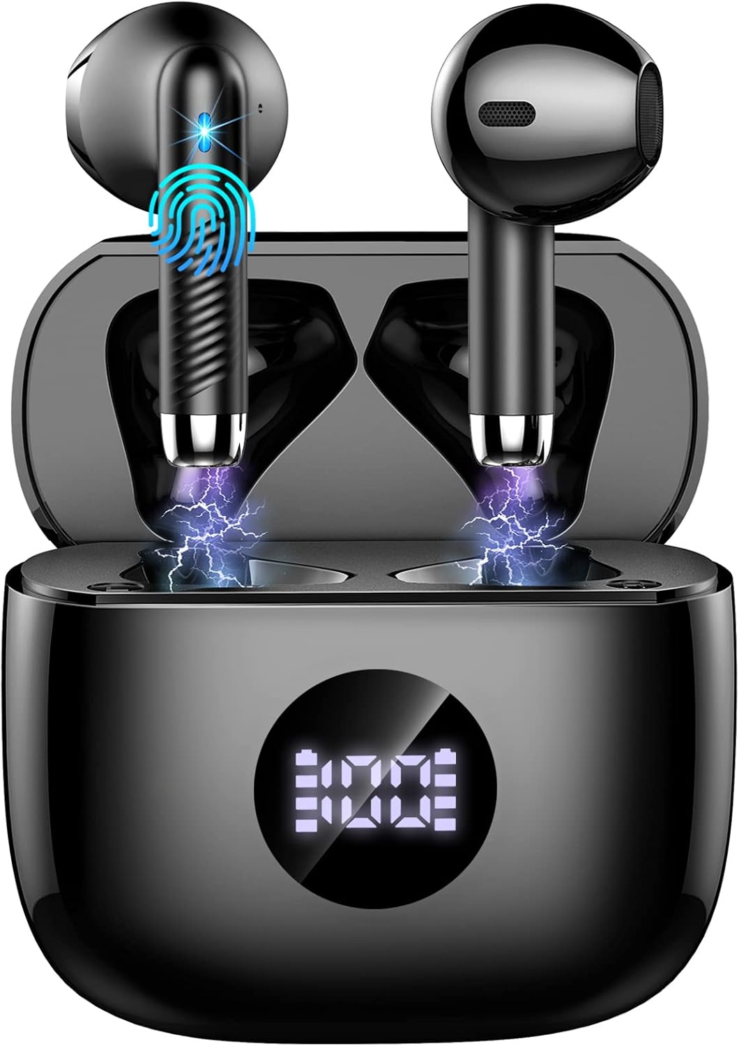 Wireless Earbuds, Bluetooth 5.4 Ear Buds LED Power Display Headphones Bass Stere...