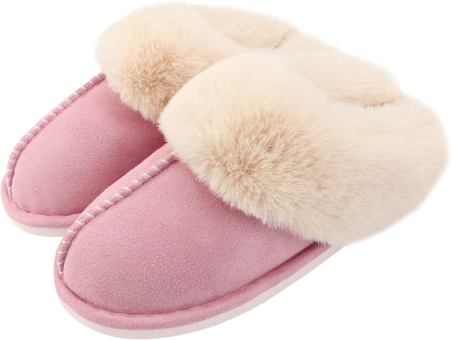 Auranso Ladies Slippers Fluffy Lined Warm Slippers Women Non Slip Cosy House Sho...