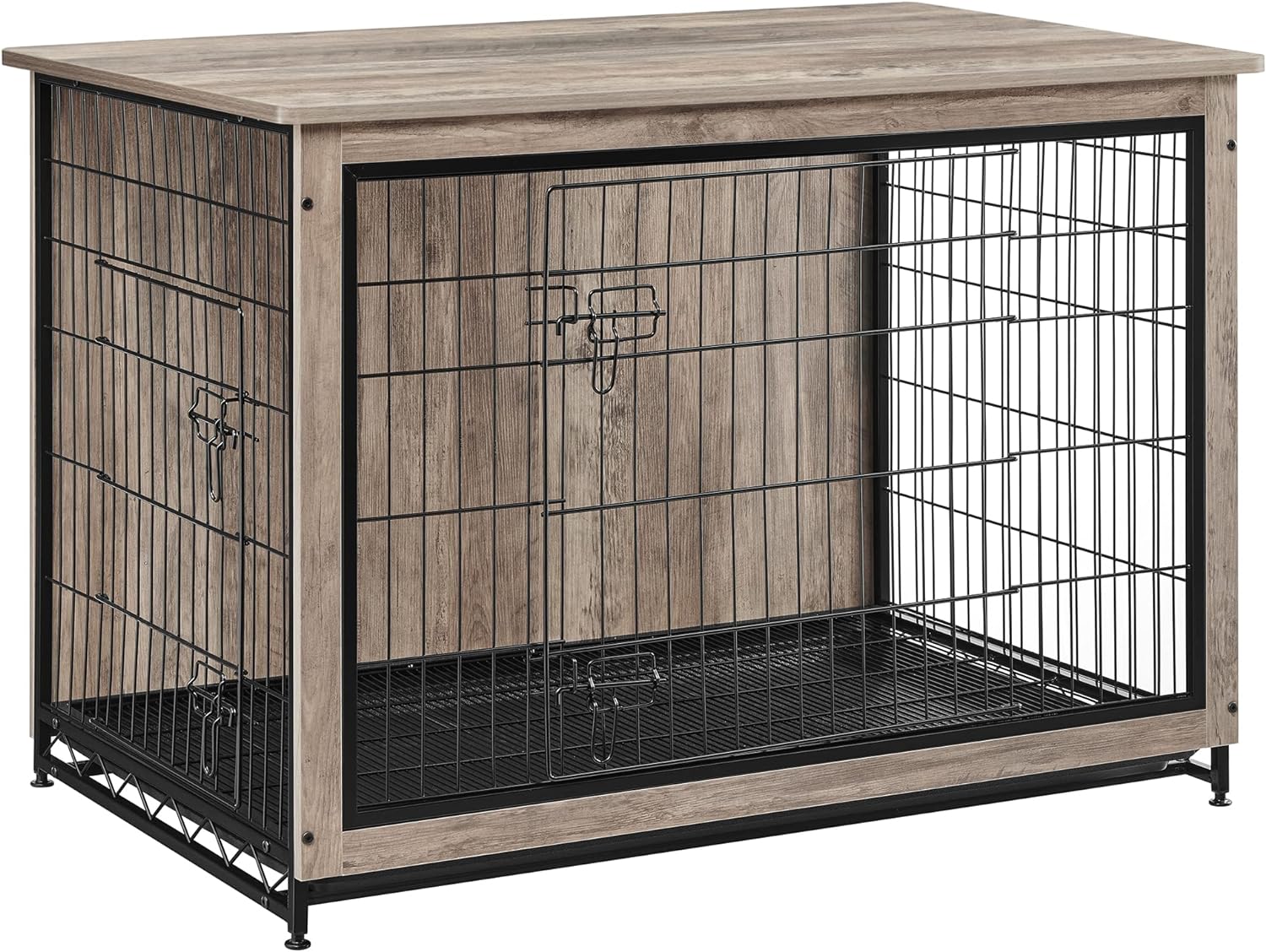 Feandrea Dog Crate Furniture, 44.1" Side End Table, Modern Kennel for Dogs Indoo...