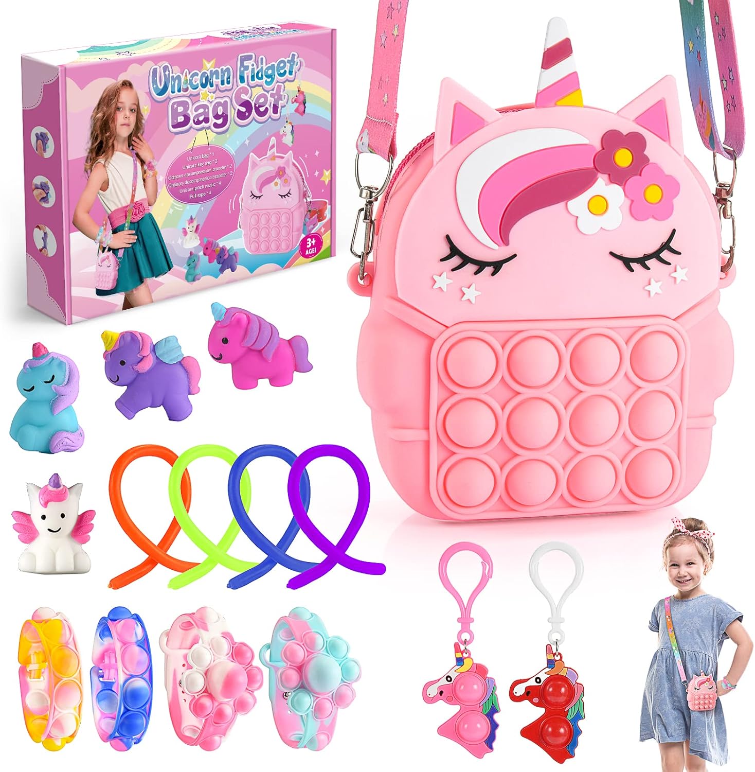 Diyfrety Toys for 3 4 5 6 7 8 9 10 Year Old Girls, Fidget Girls Toys Pack Gifts...