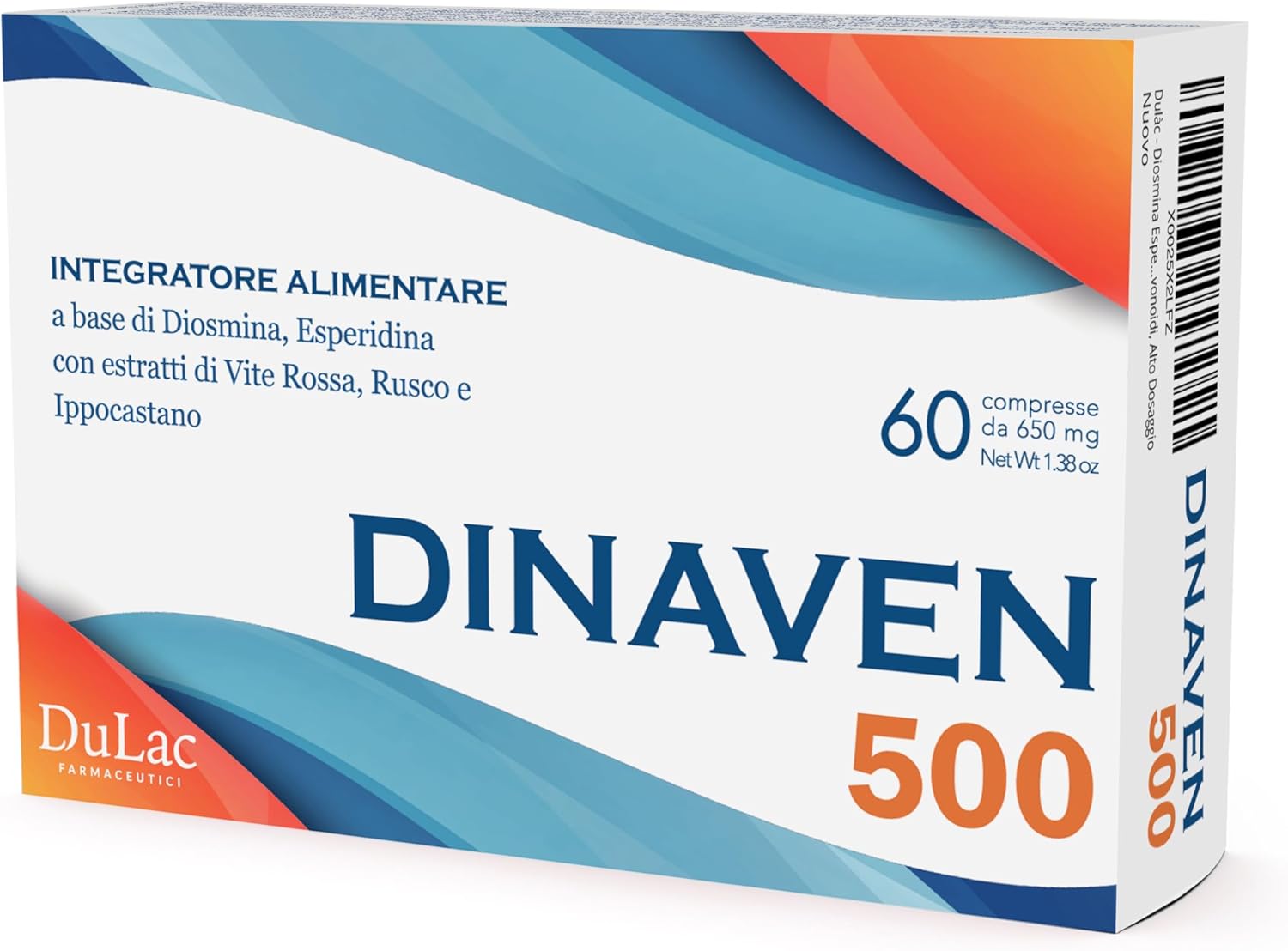 Dulàc - Diosmin Hesperidin Supplement, Dinaven 500 60 Tablets, for Heavy Legs an...