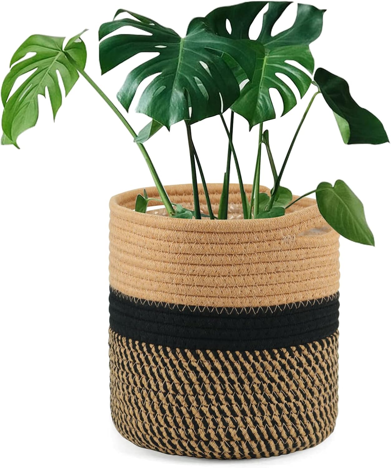 tenn well 20cm Plant Pot with Liner, Cotton Indoor Planter Woven Storage Basket...