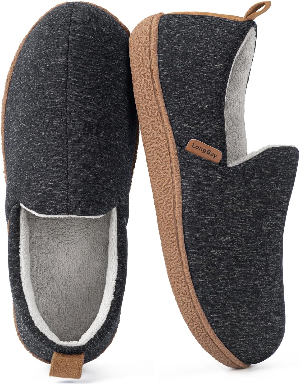 LongBay Women's Memory Foam House Shoes Cozy Brushed Jersey Slippers for Indoor...