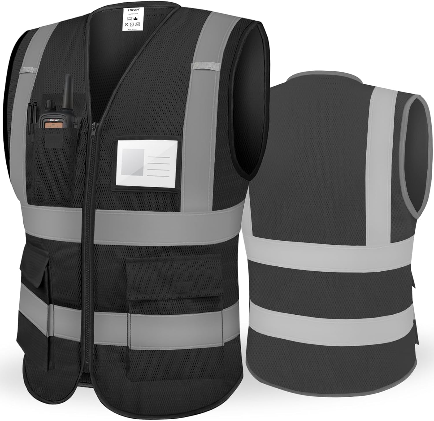 TICONN Reflective Safety Vest High Visibility Class II Mesh Vest for Women & Men...