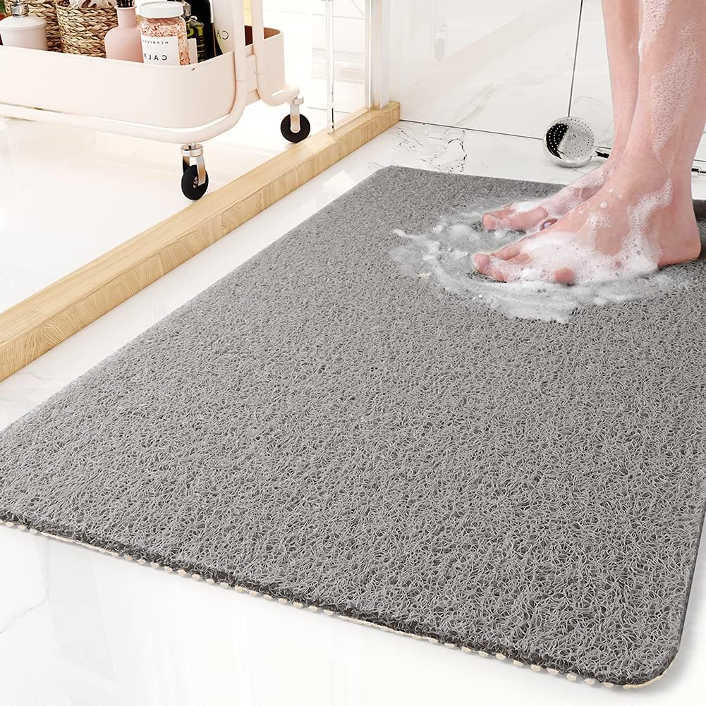 Non-Slip Bathtub Mat, 17x 30 Inch, Shower Mats for Bath Tub, PVC Loofah Bathroom...
