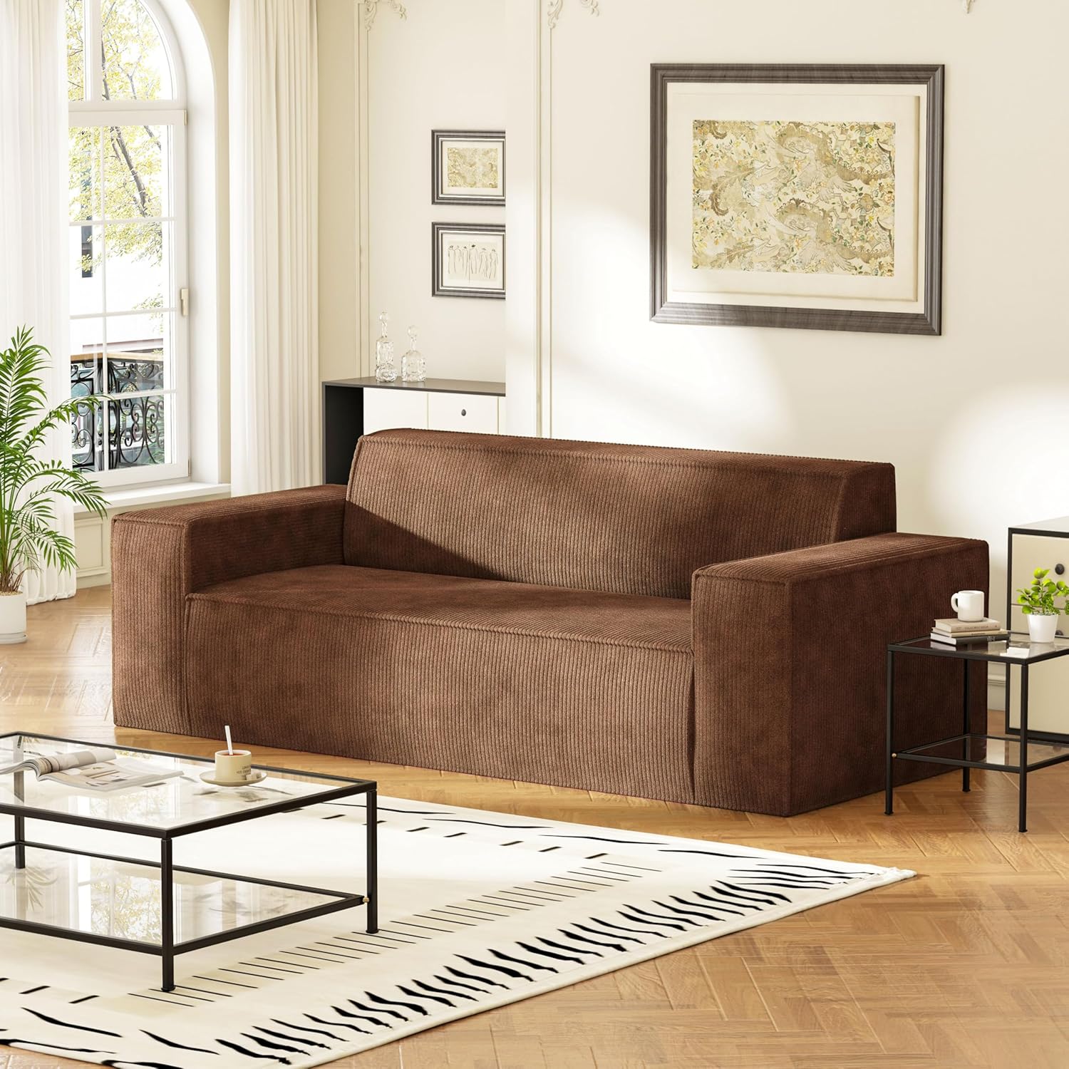 Sofa-in-a-Box, Memory Foam 3-Seater Couch, No Installation & Easy to Transport,...