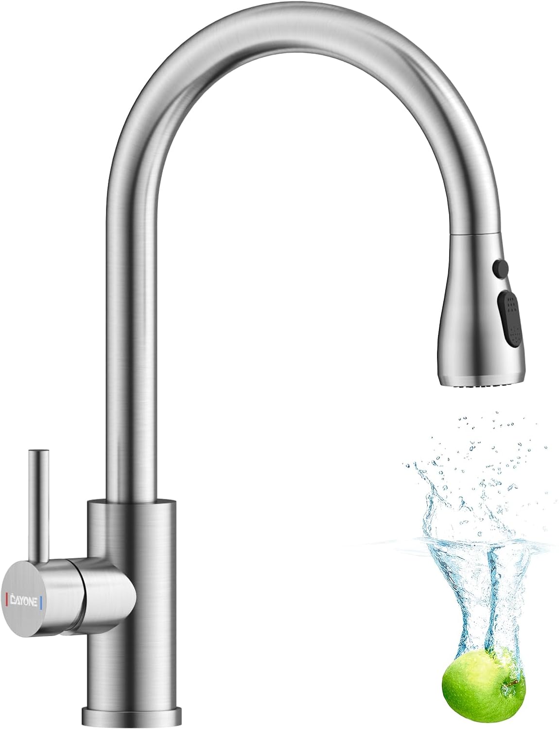 DAYONE Kitchen Mixer Tap with Pull Out Spray, Stainless Steel Sink Taps Mixer fo...