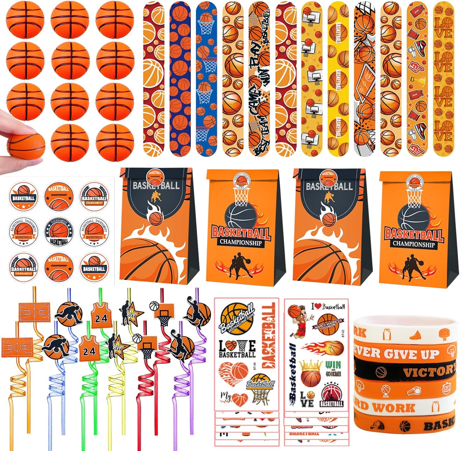 XIPEGPA Basketball Party Favors Basketball Birthday Party Supplies with Paper Ba...