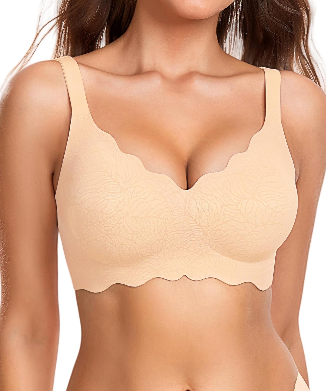 Gailife Scalloped Womens Bras No Underwire Wireless Seamless Bra Push Up Bralett...