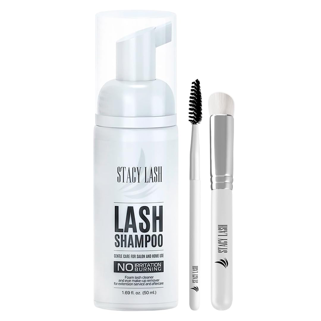 STACY LASH Eyelash Extension Shampoo + Brush / 1.69 fl.oz / 50ml / Eyelid Foamin...