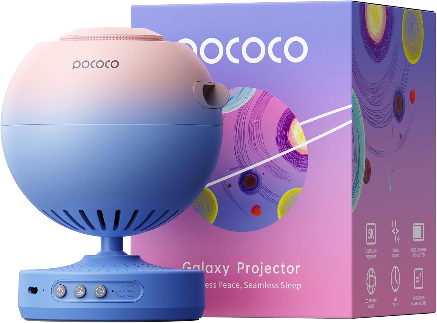 POCOCO Galaxy Projector, Star Projector Night Light, Home Planetarium for Childr...