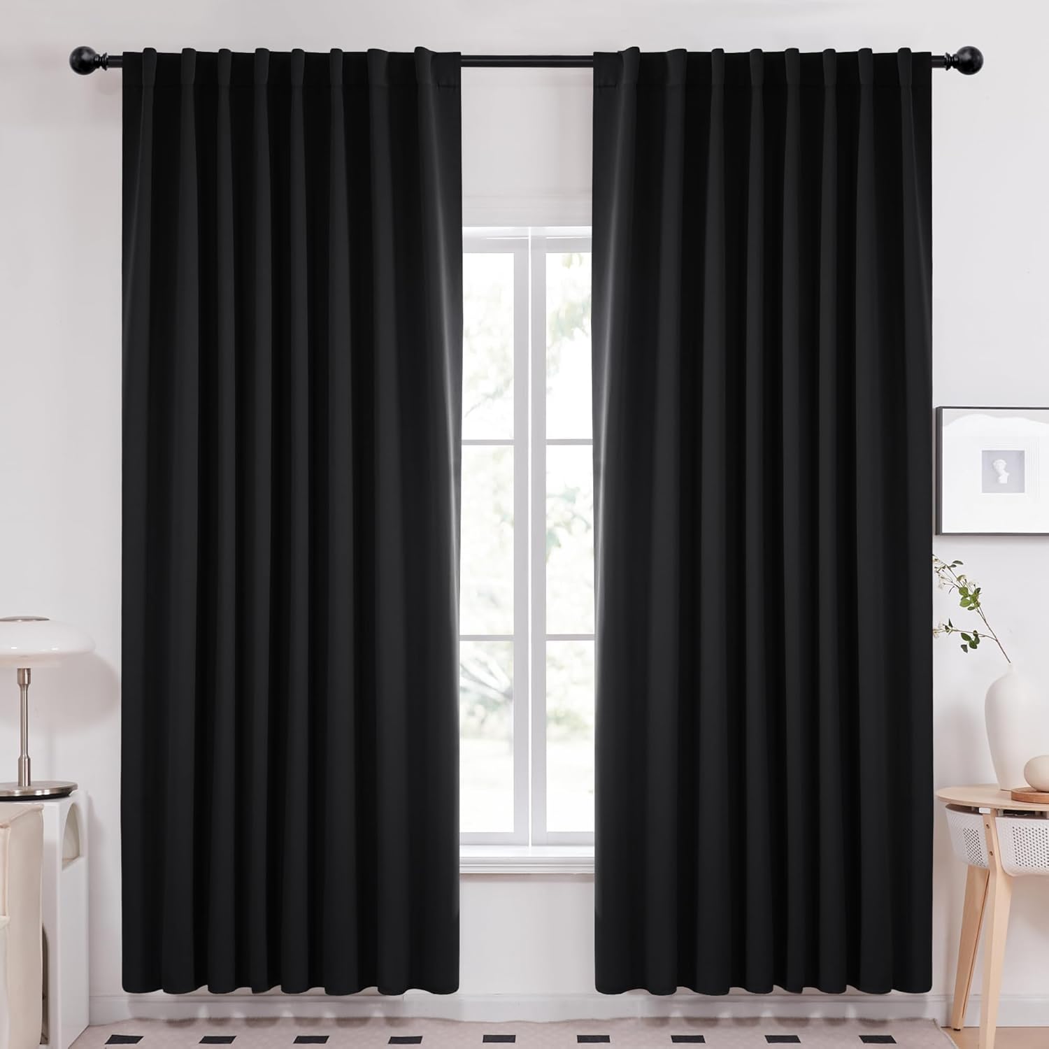 Deconovo Blackout Curtains, Thermal Insulated Room Darkening Drapes, Back Tab &...