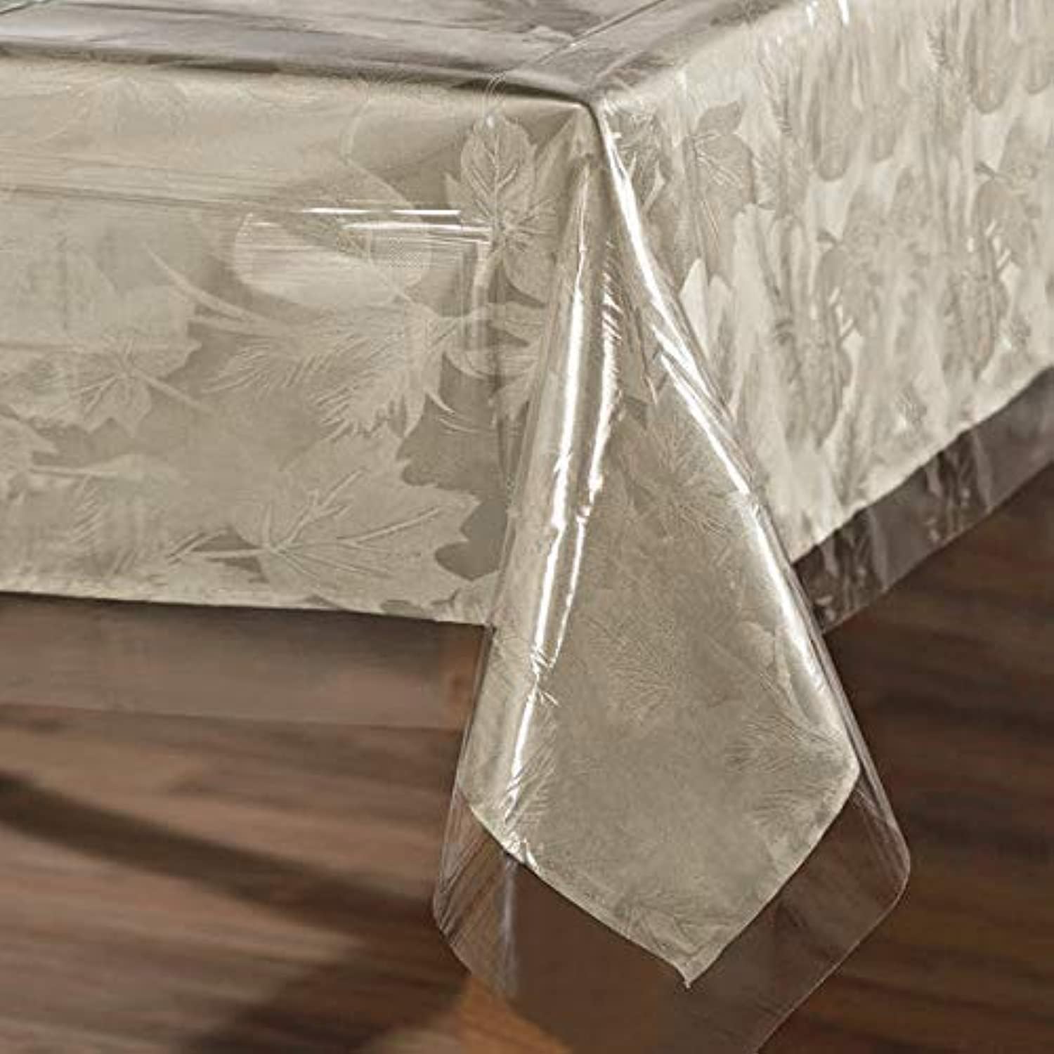 sancua Clear Plastic 100% Waterproof Tablecloth - 54 x 78 Inch - Vinyl PVC Recta...