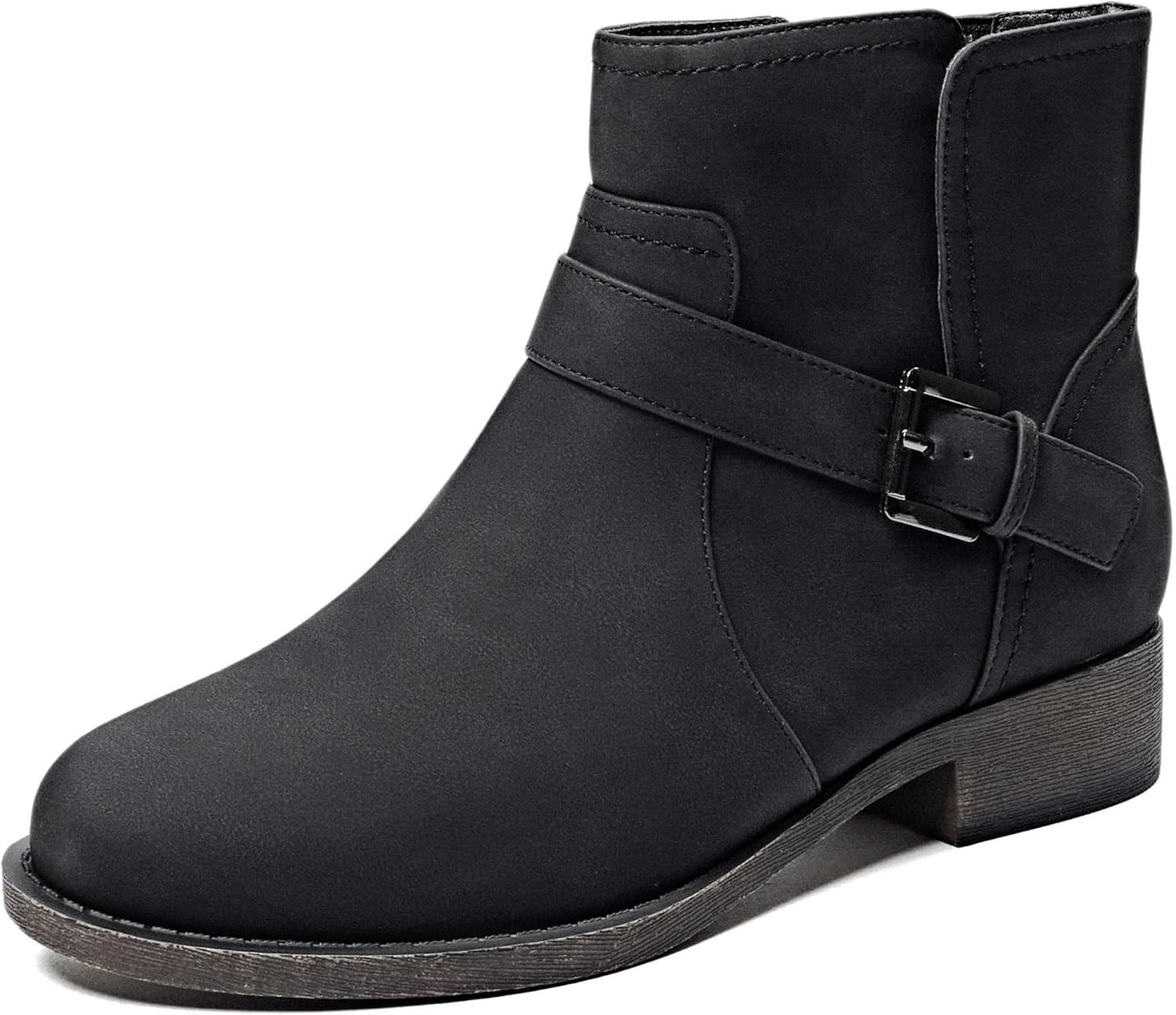 Veittes Women's Ankle Boots, Soft Design Chunky Heel Fashion Short Slip On Zippe...