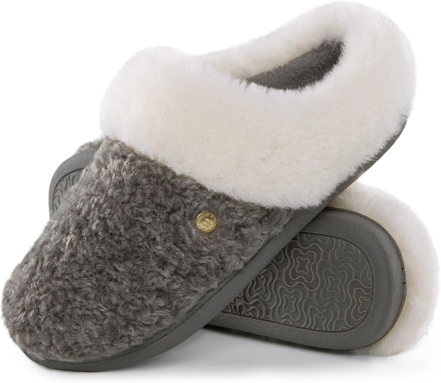 HomeTop Women's Comfy Clog Slippers Soft Warm Non-slip Indoor House Shoes with F...