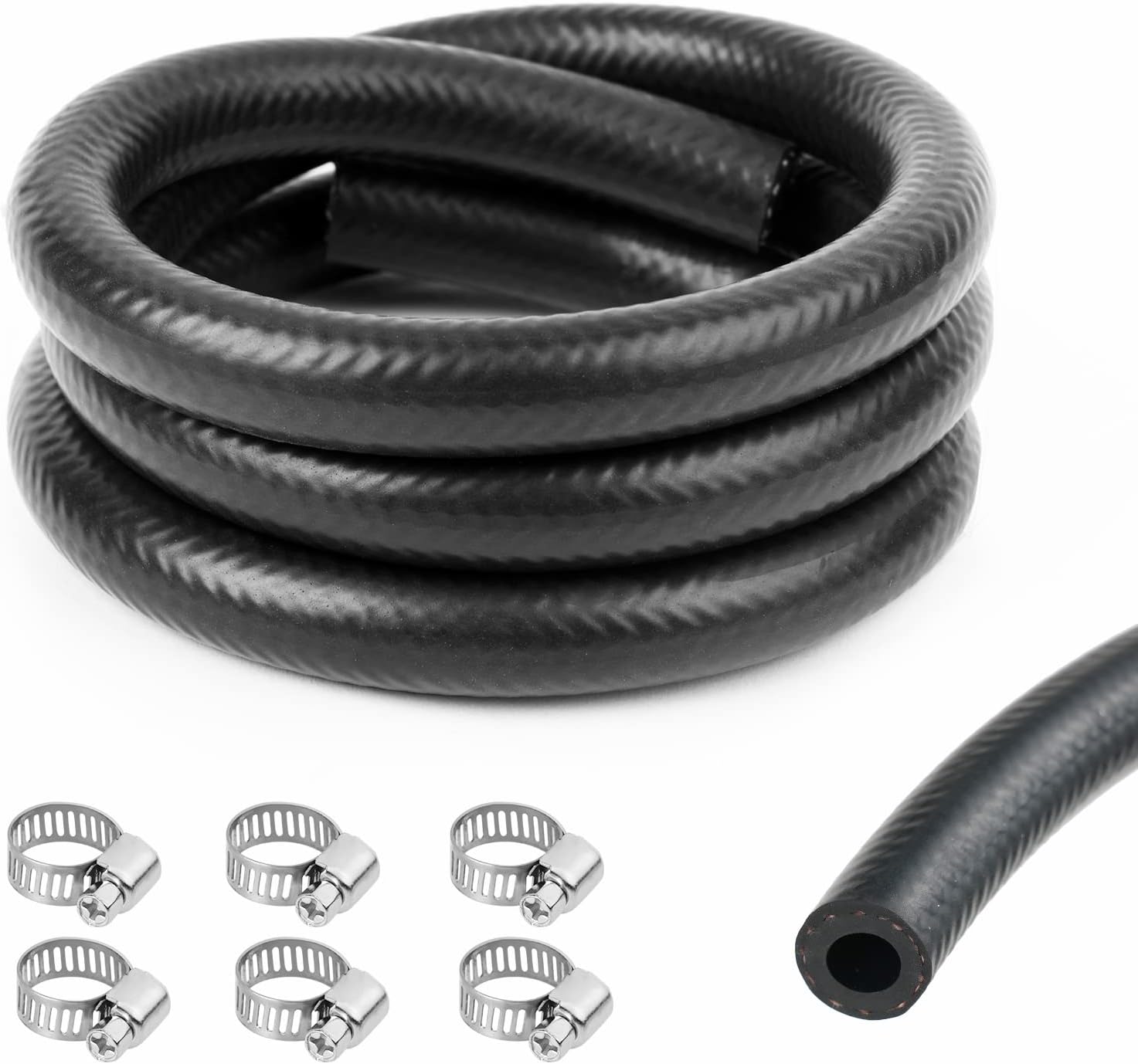 URAQT 6mm Fuel Line Hose, 3.28Ft 1/4 Inch Inner Diameter Fuel Line Set, 1 Meter...