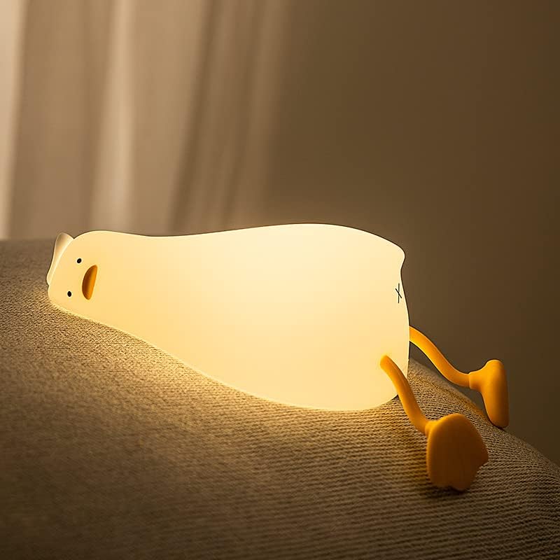 URAQT Lying Flat Duck Kids Night Light, Portable LED Baby Night Light Kids Night...