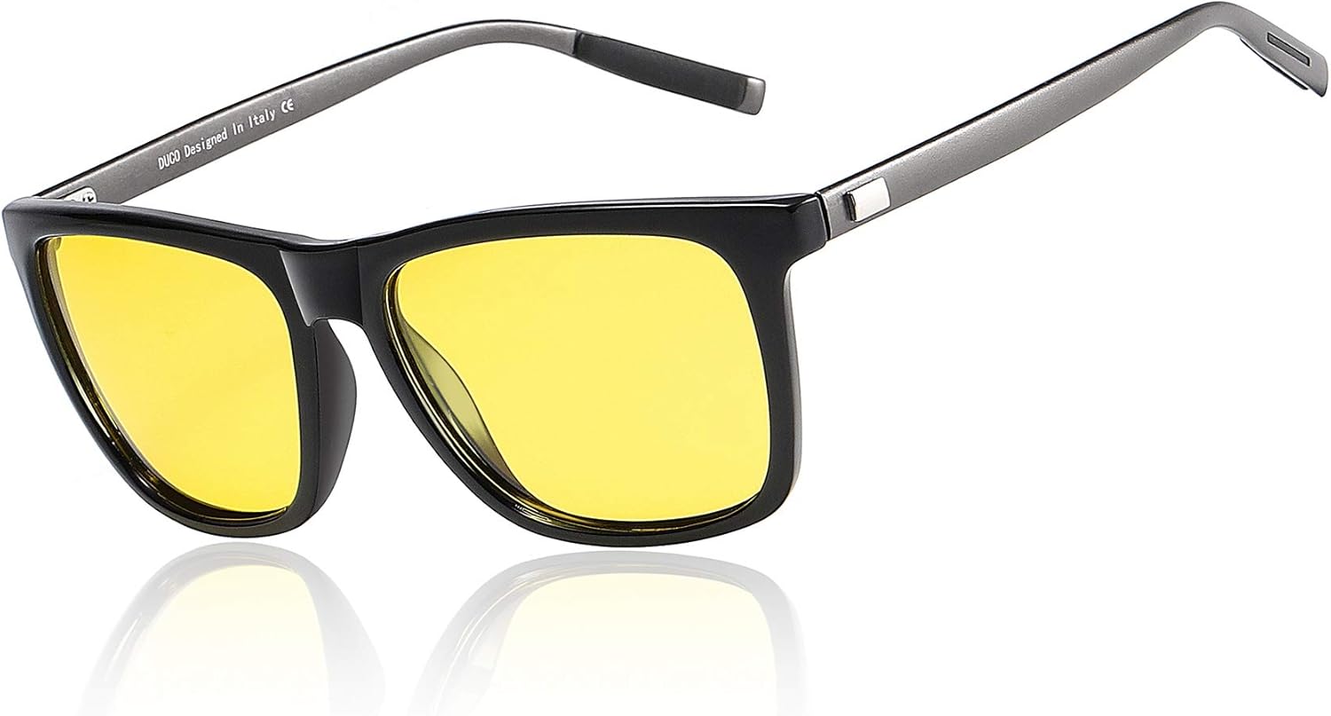 DUCO Polarized Night Vision Glasses for Men and Women Yellow Safety Driving Glas...