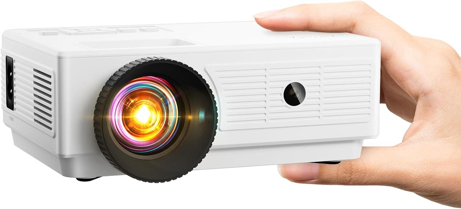 Mini Projector, Cibest HD 1080P Supported Movie Projector, 2024 Upgraded 15000 L...