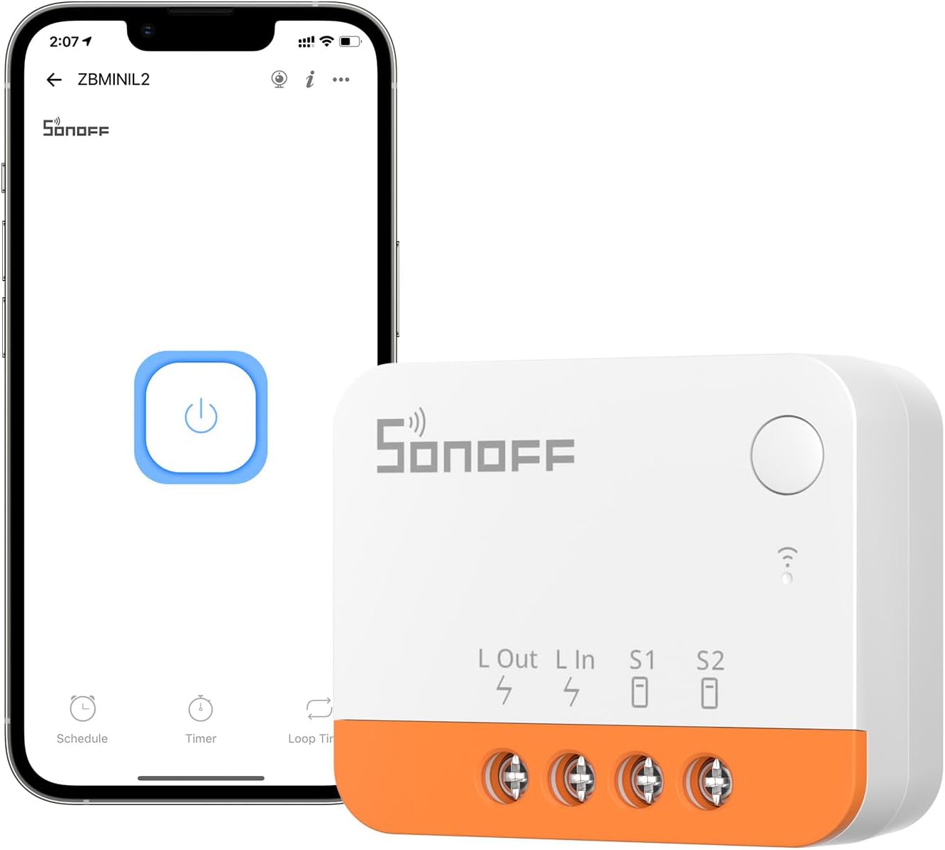 No Neutral Wire Required, SONOFF ZBMINIL2 Zigbee Smart Light Switch (2 Way), Wor...