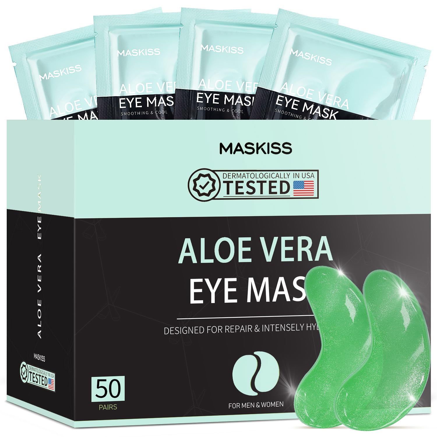 Under Eye Patches (50 Pairs), Aloe Vera Eye Masks for Dark Circles Puffy Eyes Un...
