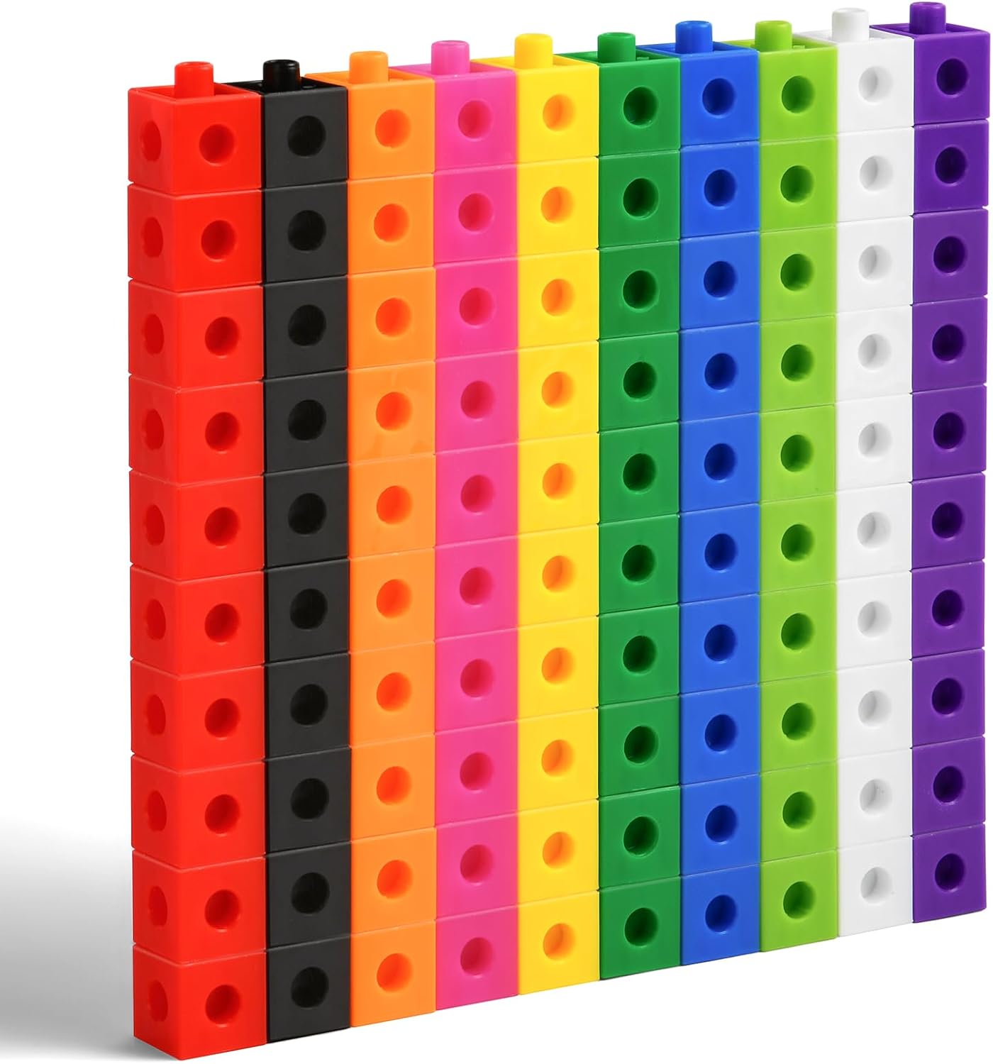 HOTUT 100 Pcs Maths Cubes with 10 Colours, Linking Cubes, Early Years Maths Lear...