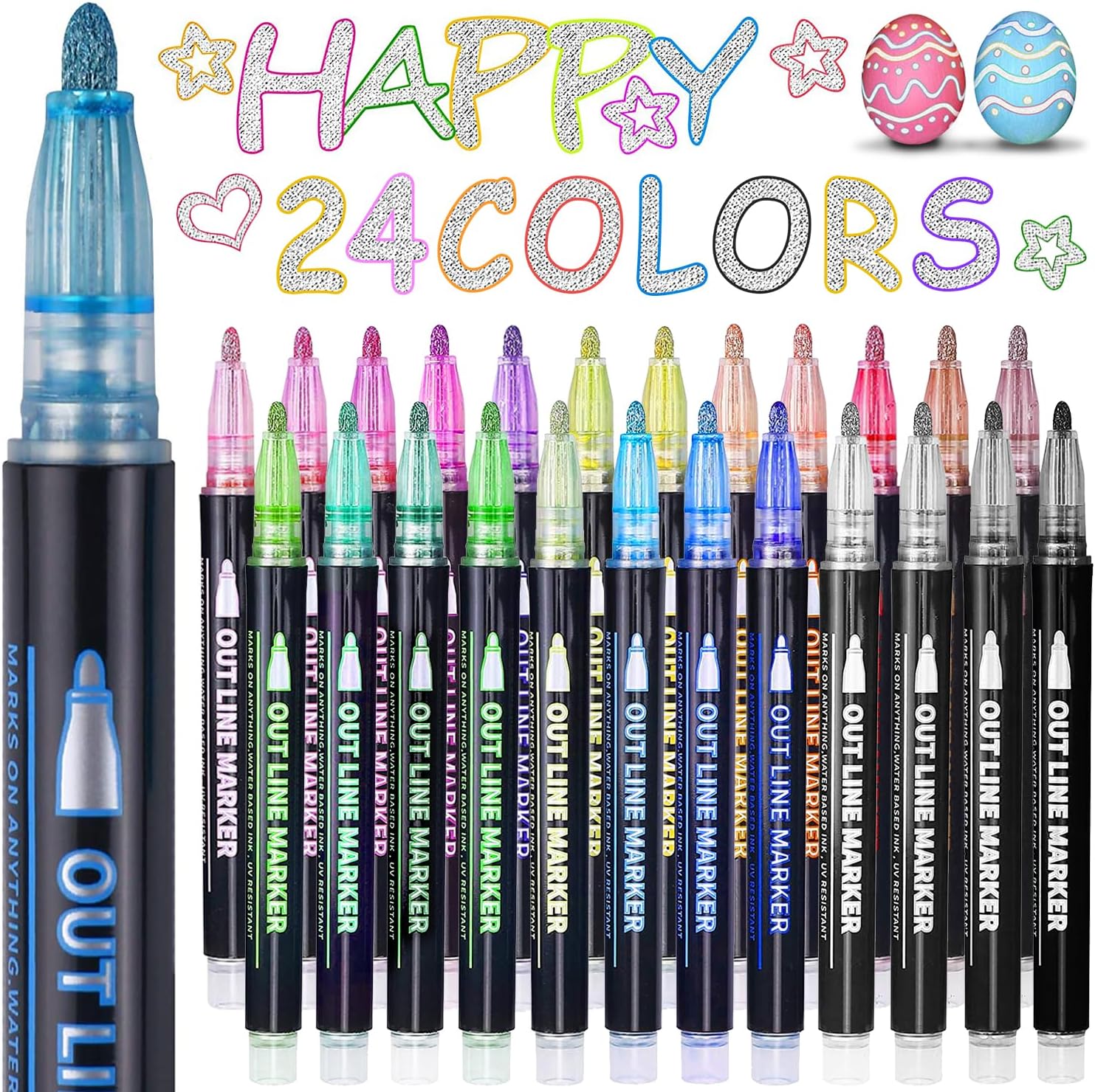 ECtury Glitter Pens Outline Marker Pens, Gifts for Teenage Girls, Stocking Fille...