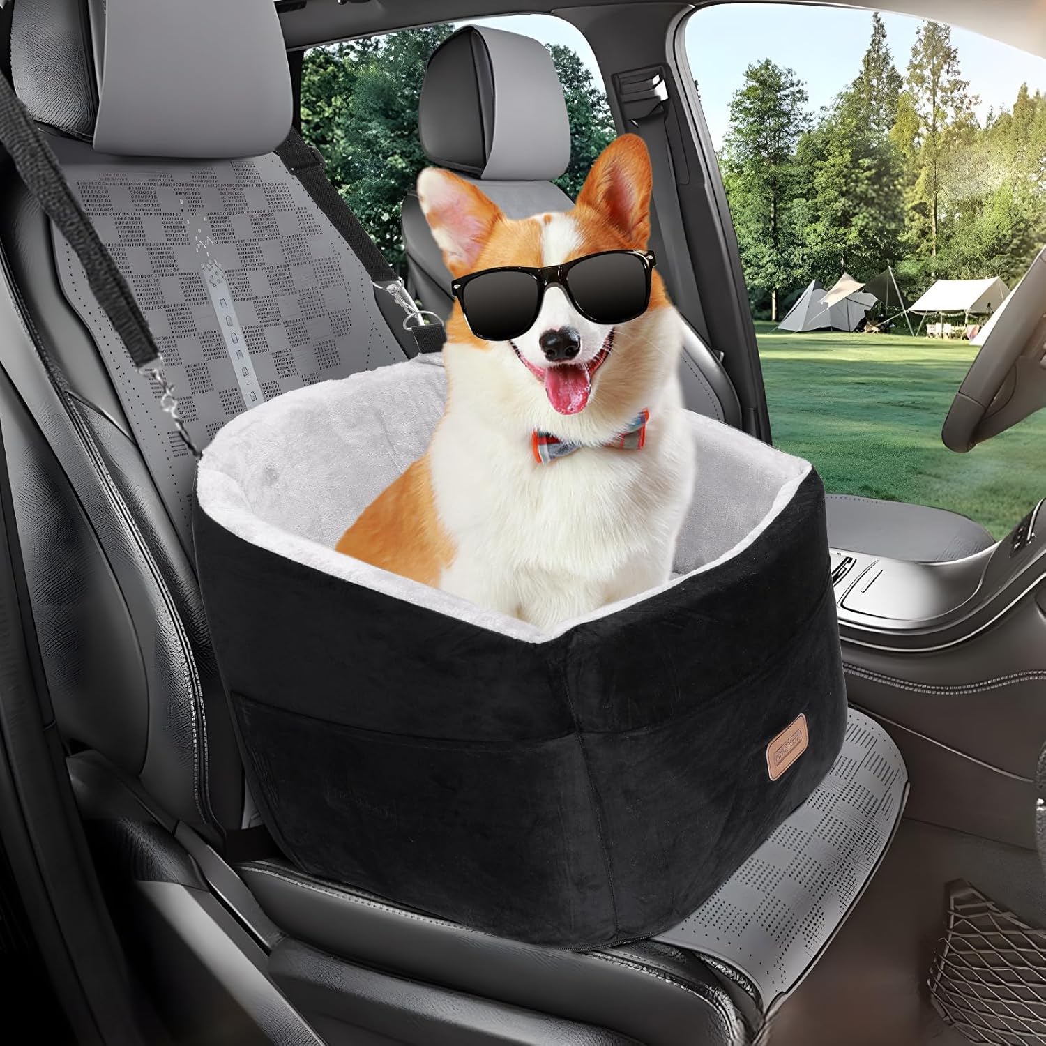 Nobleza Dog Car Seat, Warm Elavated Dog Booster Sofa Seat Non-Slip Travel Bed fo...