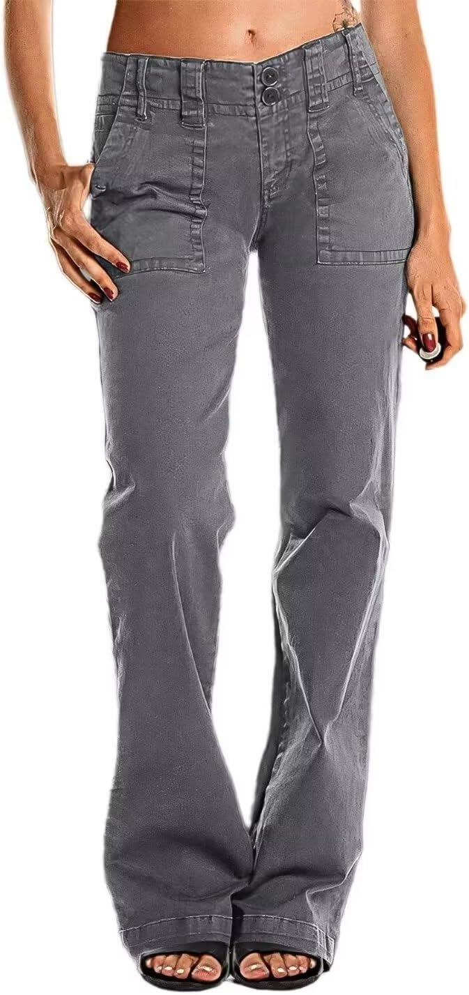 Flamingals Women's Wide Leg Jeans Mid Waist Flare Jeans for Women Straight Leg C...