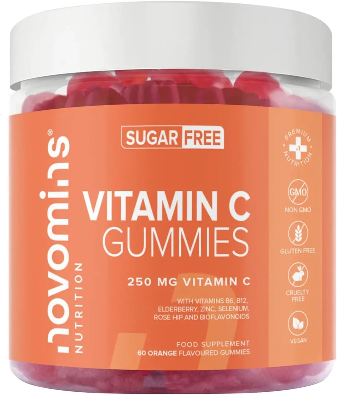 Novomins Vitamin C Gummies – 250mg High Strength Vitamin C for Adults – Sugar Fr...