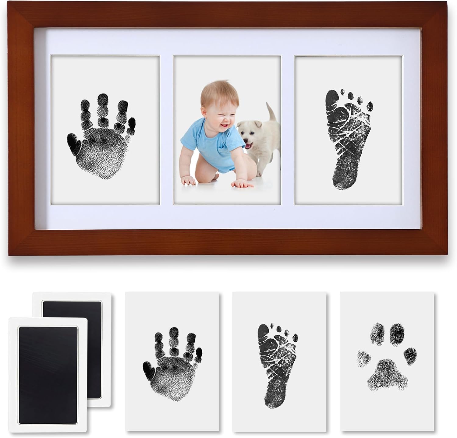 PewinGo Baby Handprint and Footprint Kit,Baby Framed Photo Kit with 100% Clean-T...