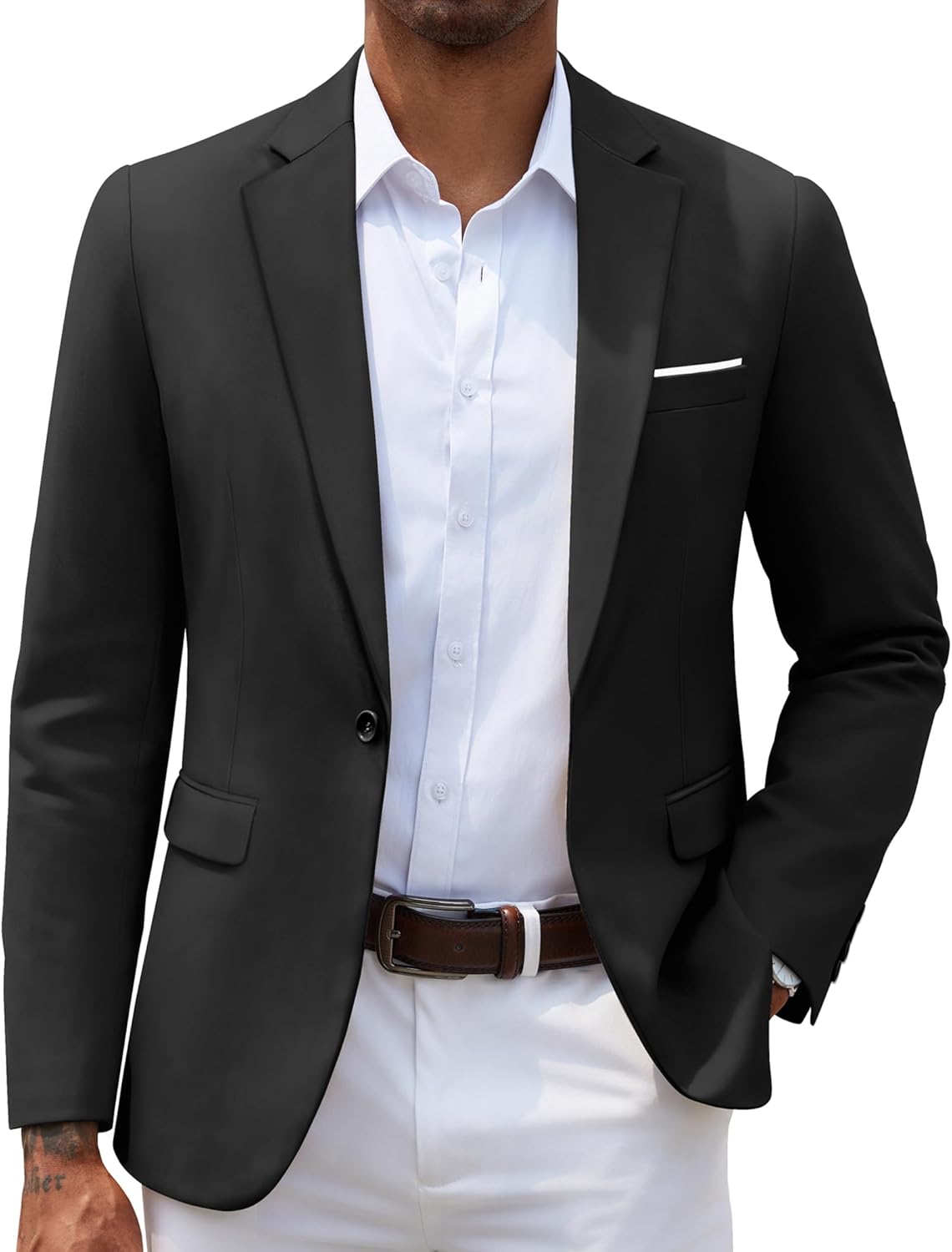 COOFANDY Men's Slim Fit Casual Blazers Lightweight Sport Coats One Button Suit J...